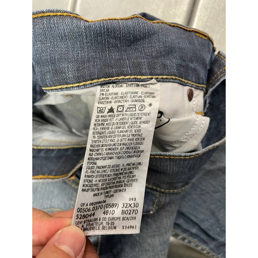 Levis 506 Standard Jeans Mens 32x30 Blue Denim Straight VTG Y2k‎ - Picture 9 of 16
